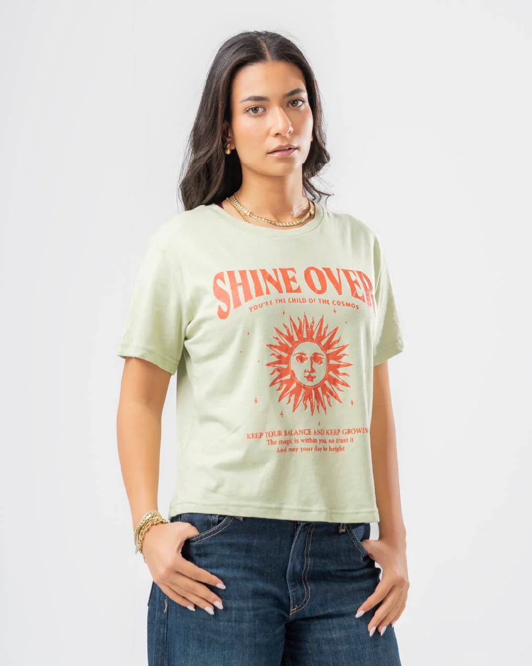 Women T-Shirt Shine Over Printed