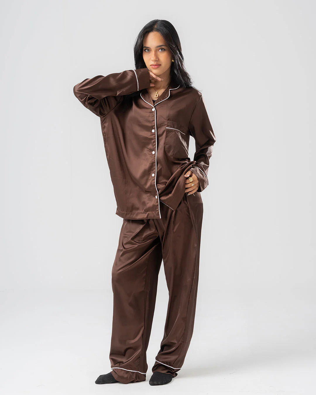 Womens Satin PJ Set - Image 10