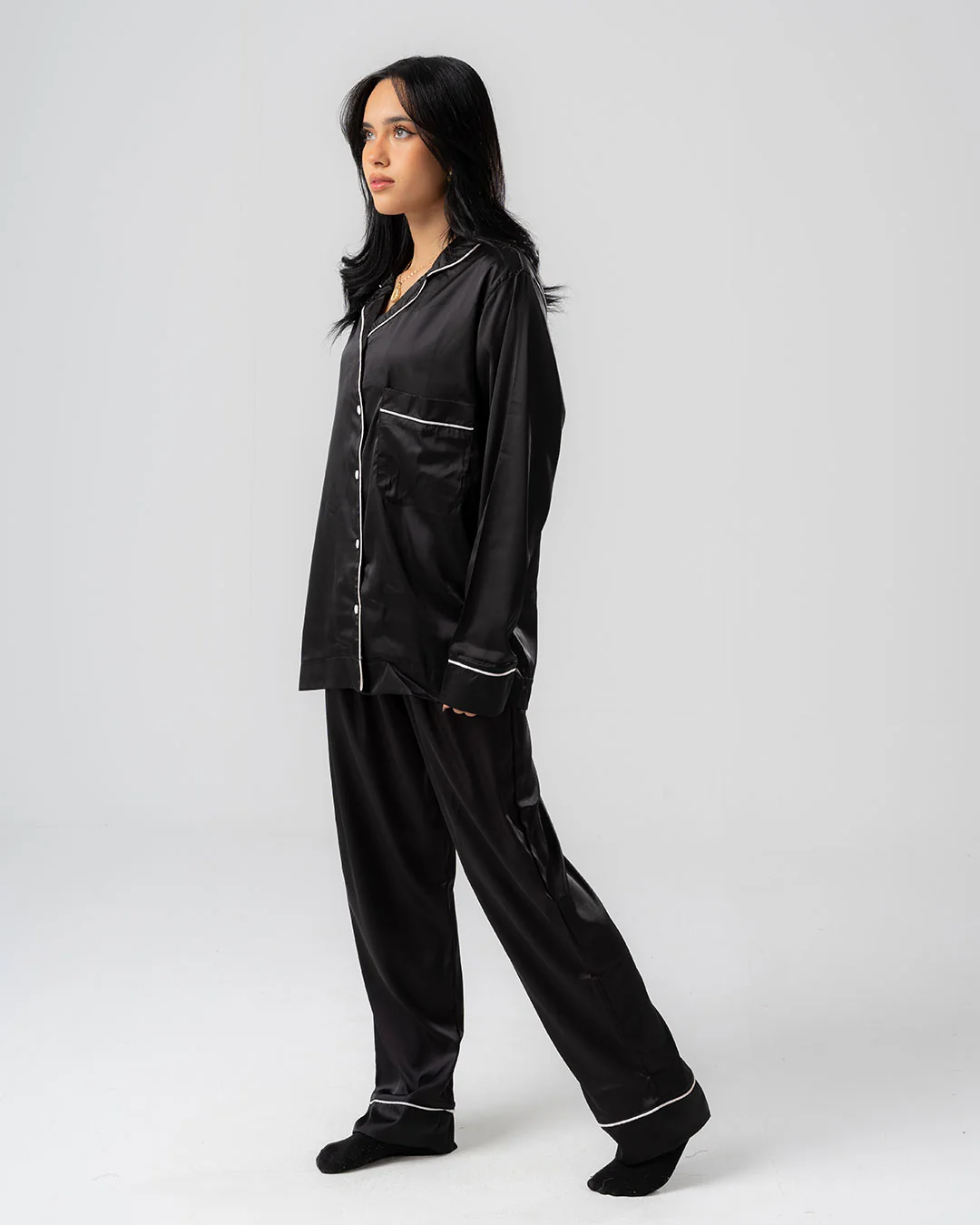 Womens Satin PJ Set - Image 16