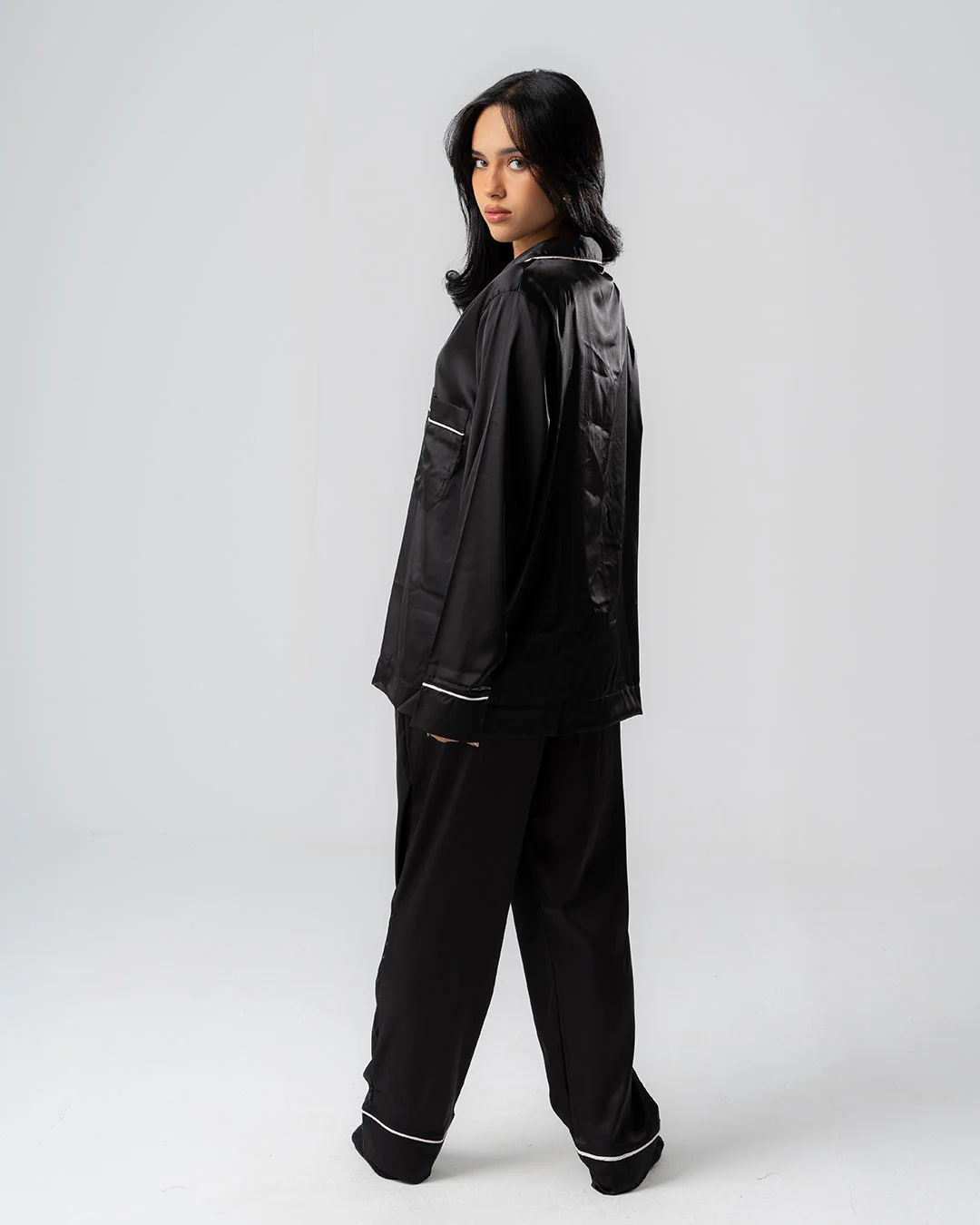 Womens Satin PJ Set - Image 9