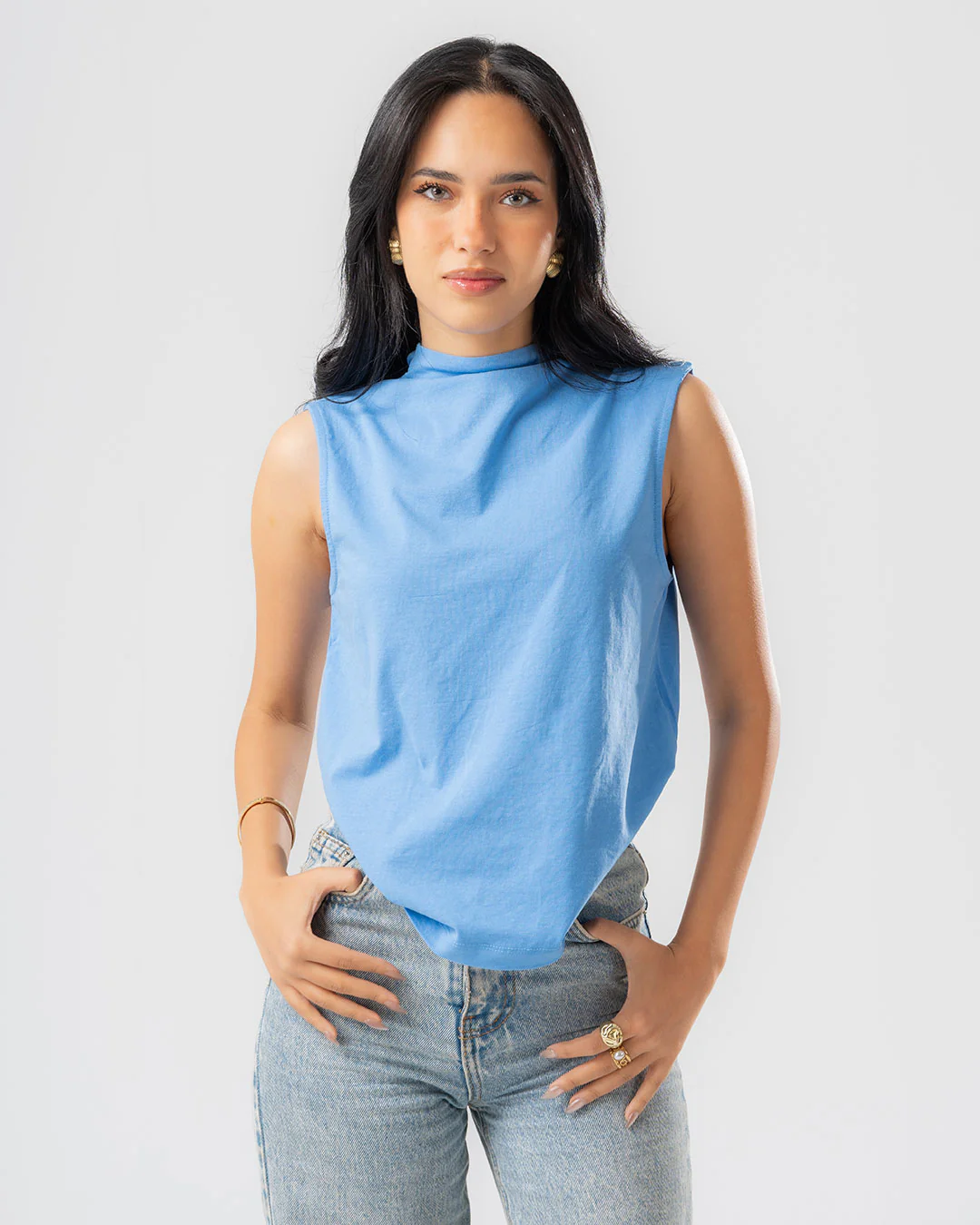 Womens Sleeveless T-shirt Plain - Image 12
