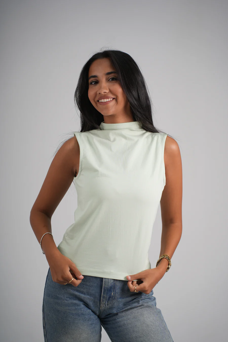 Womens Sleeveless T-shirt Plain - Image 18