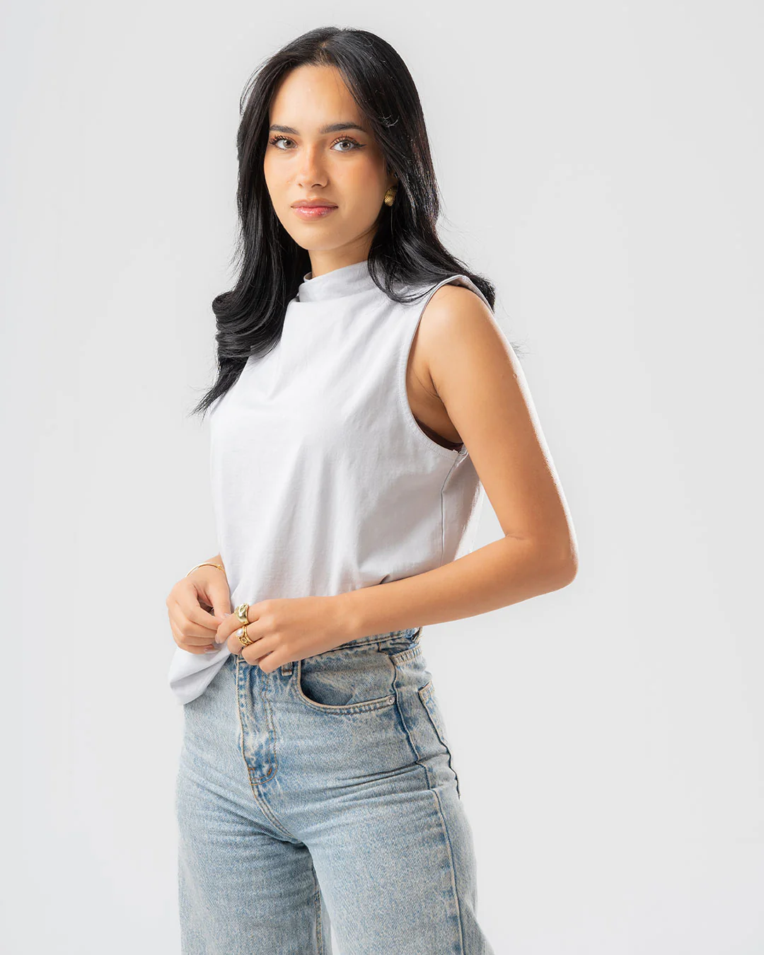 Womens Sleeveless T-shirt Plain - Image 5