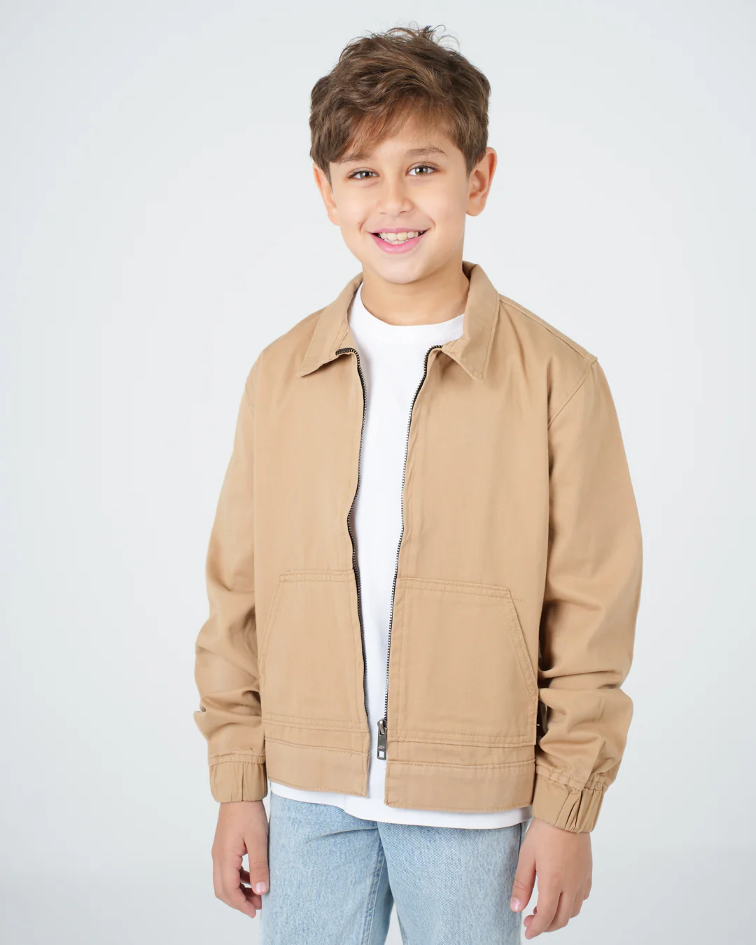 Zipper Plain Over Shirt - Image 10