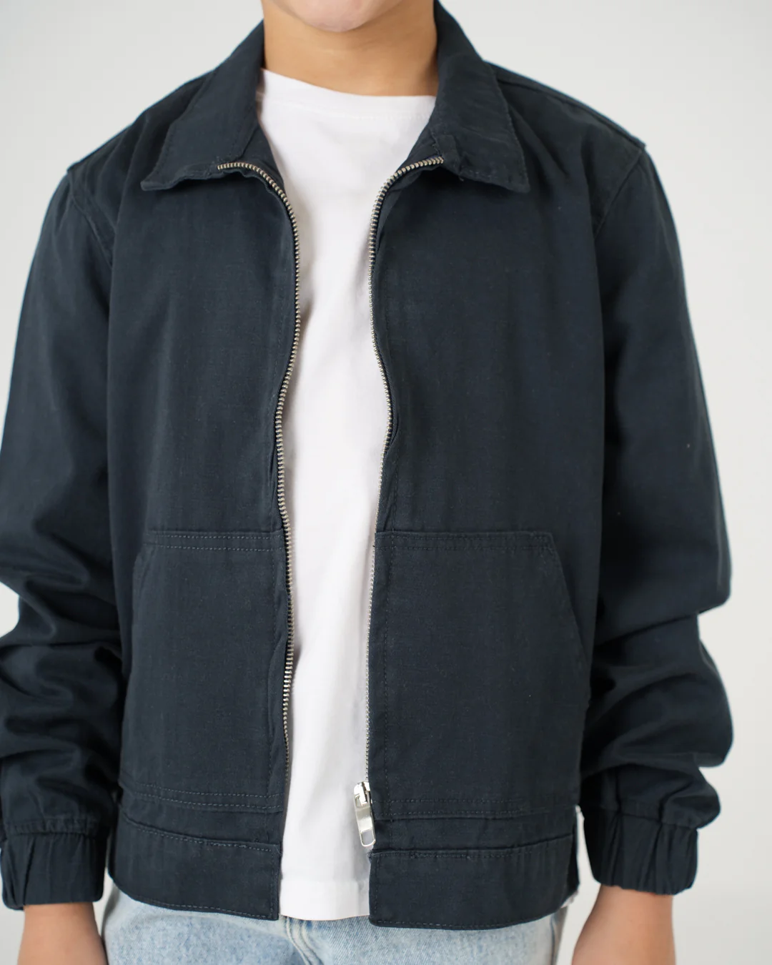 Zipper Plain Over Shirt - Image 11