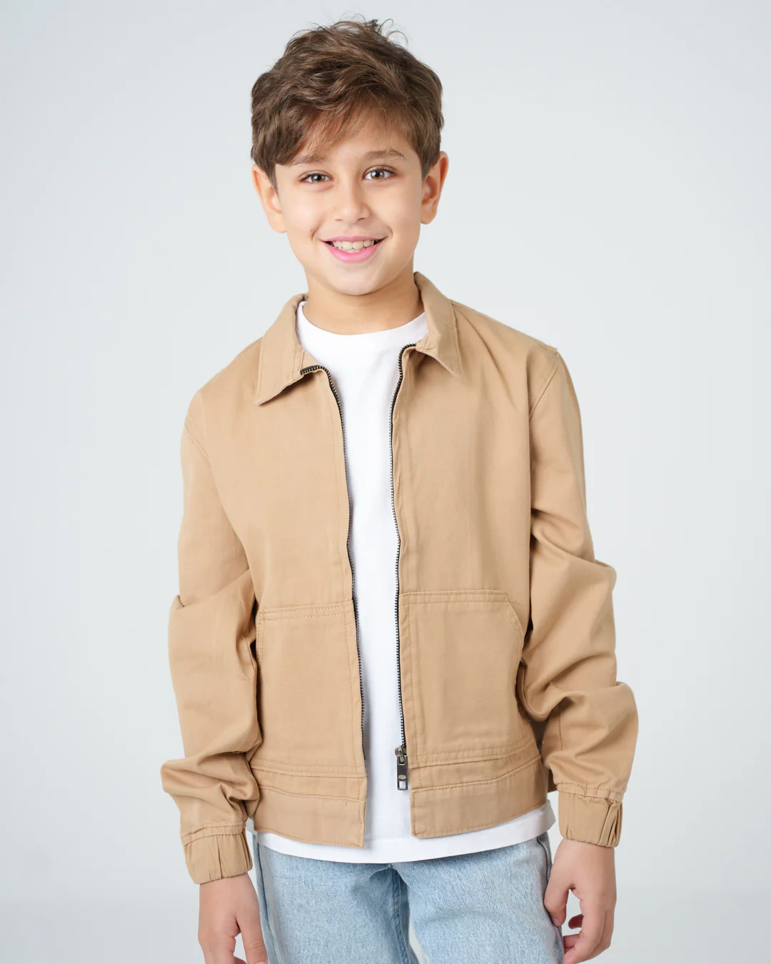 Zipper Plain Over Shirt - Image 12
