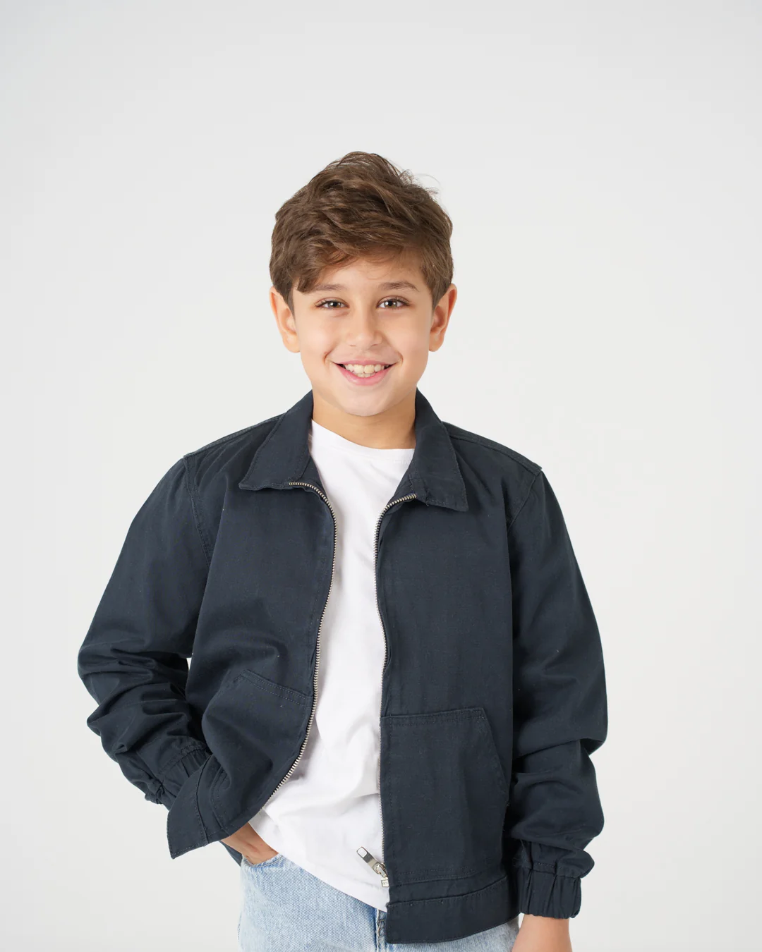 Zipper Plain Over Shirt - Image 13