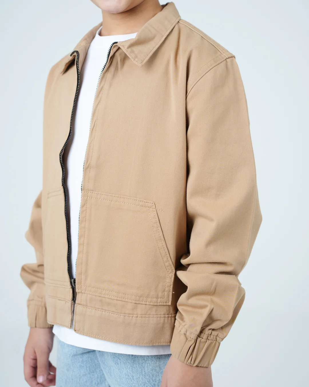 Zipper Plain Over Shirt - Image 14