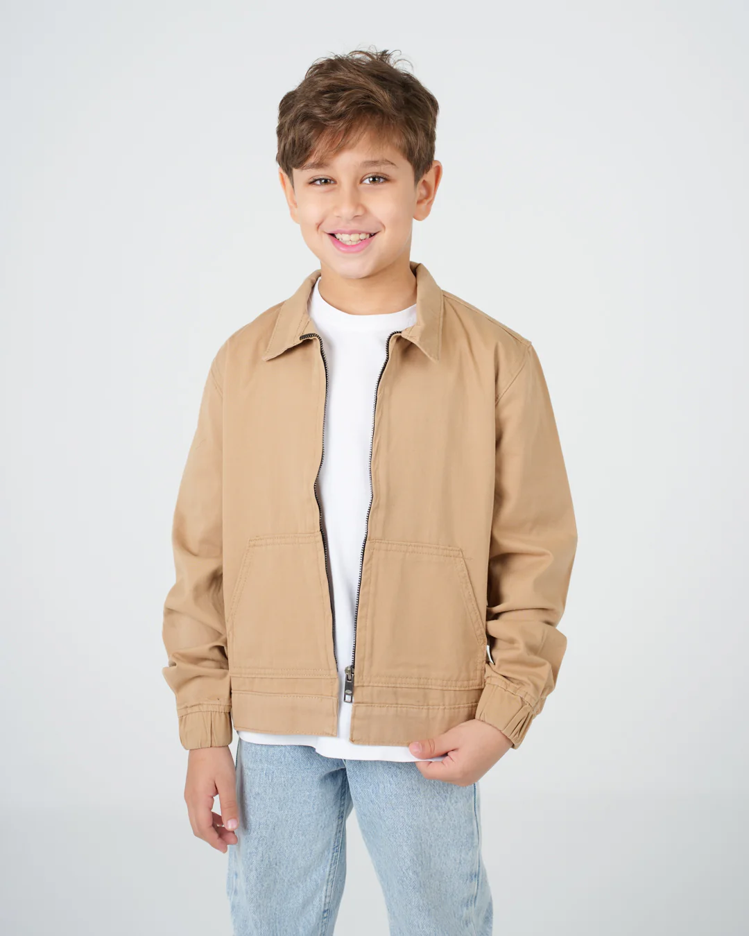 Zipper Plain Over Shirt - Image 6