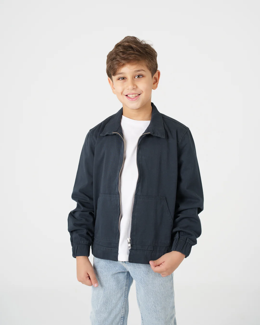 Zipper Plain Over Shirt - Image 7
