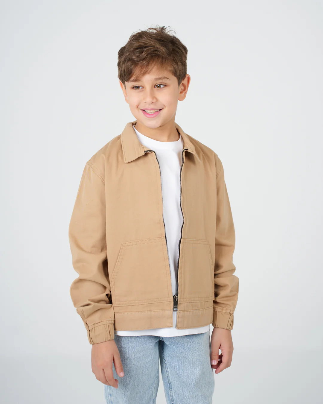 Zipper Plain Over Shirt - Image 8